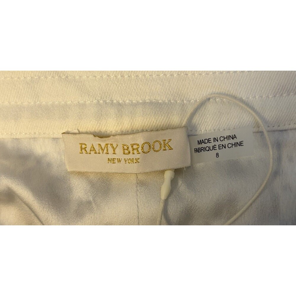 RAMY BROOK Bentley Multicolor Metallic Tweed Shorts 8 High Rise  Fringe Side Zip - Picture 3 of 16